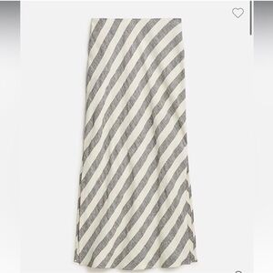 JCrew Gwyneth slip skirt in striped linen size small